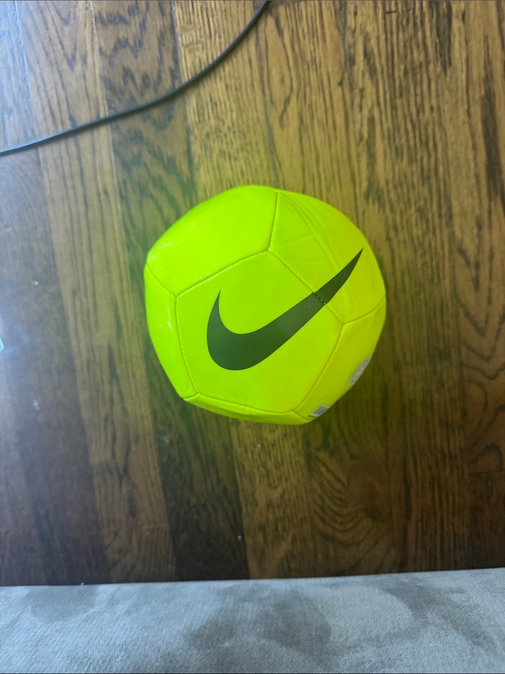 Nike Bright Yellow Soccer Ball with Black Swoosh